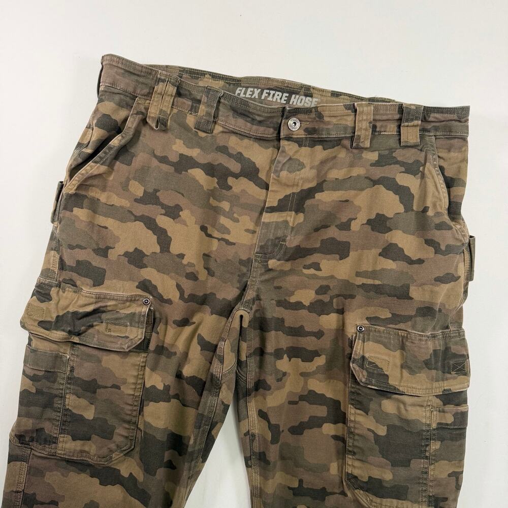 Duluth Trading Men’s 42x30 Flex Fire Hose Cargo Work Pants Camo Canvas Stretch